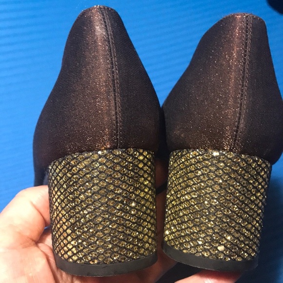 Bandolino Copper Brown Lame Festive Studded Heels8 - Picture 4 of 8